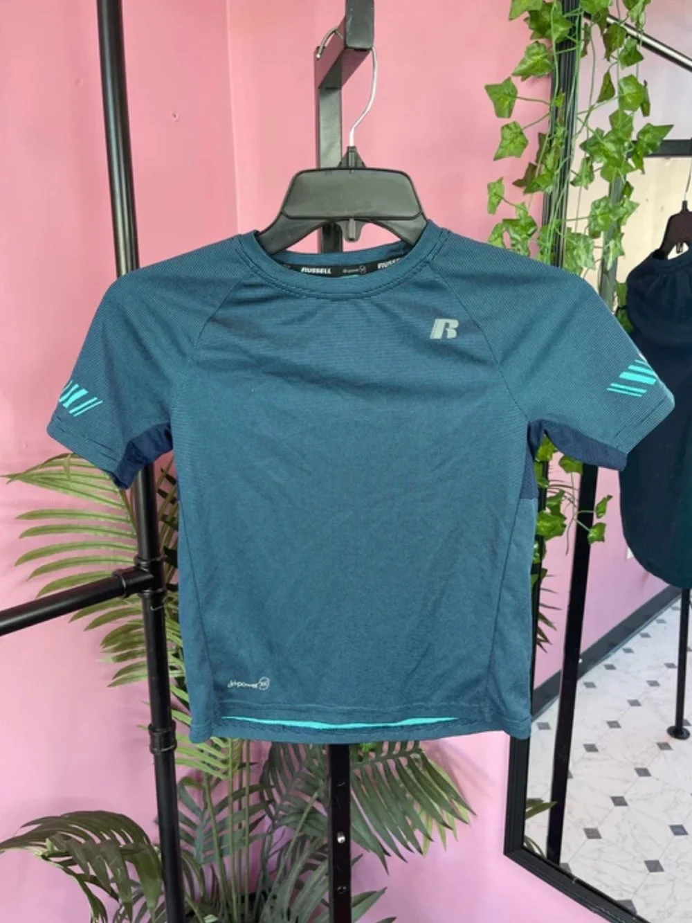 Russ Kids' Dark Teal Short-Sleeve Swim Rashguard with Teal Accent